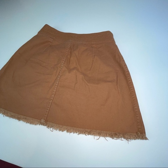 Madewell High-Waist A Line Snap Skirt Brown 00 - Picture 8 of 16